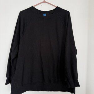 Old Navy Black Oversized Crewneck Sweatshirt | Relaxed Cozy Basic | Size L